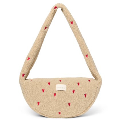 STUDIO NOOS Taška Cross body Teddy Mini - Ecru Hearts