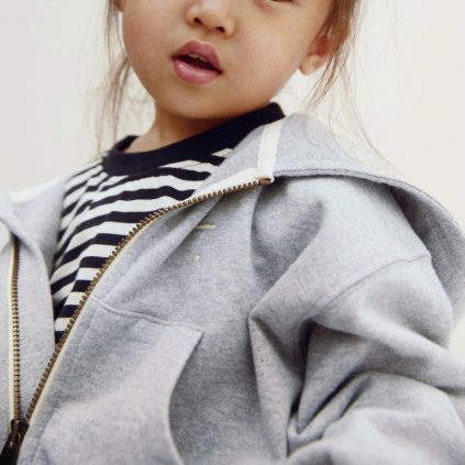 GRAY LABEL Mikina s kapucí GOTS - Grey Melange