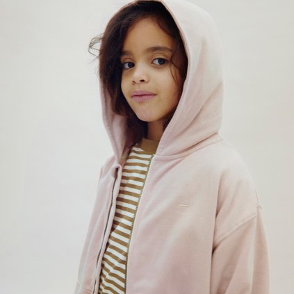 GRAY LABEL Mikina s kapucí na zip GOTS - Faded Pink