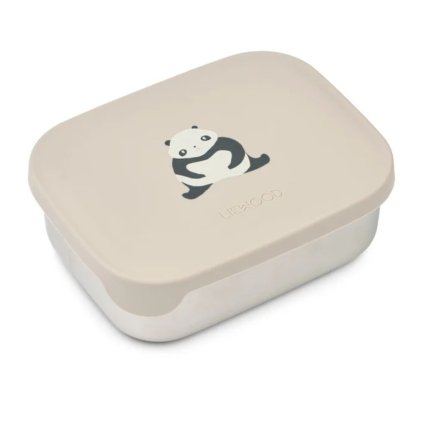 LIEWOOD Svačinový box Arthur - Panda / Sandy / dark grey