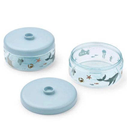 LIEWOOD Krabičky na jídlo Dominique 2 ks - Sea creature / Sandy