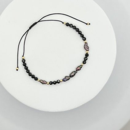 ANISE Náramek Pearls Dark gold - Spinel