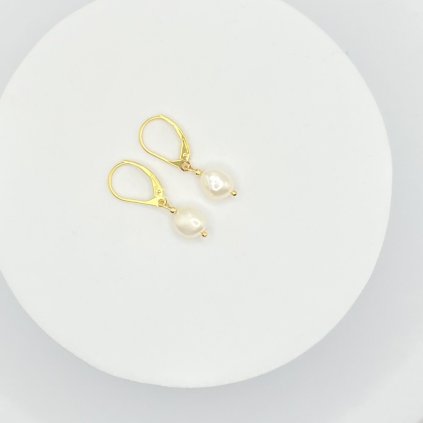 ANISE Perlové náušnice White