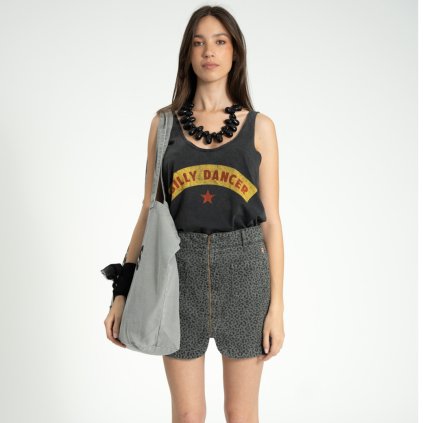 SISTERS DEPARTMENT Dámský top washed black - Silly dance