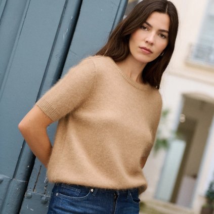 NATHAEL PARIS Svetr z angory - Taupe