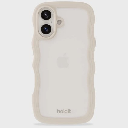 HOLDIT Kryt na mobil iPhone 16 - Light Beige/Transparent