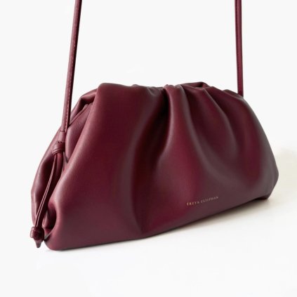 FREYA ESTEPHAN Kožená kabelka medium - Deep Burgundy