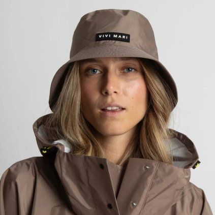 VIVI MARI Klobouk do deště solid dark mushroom
