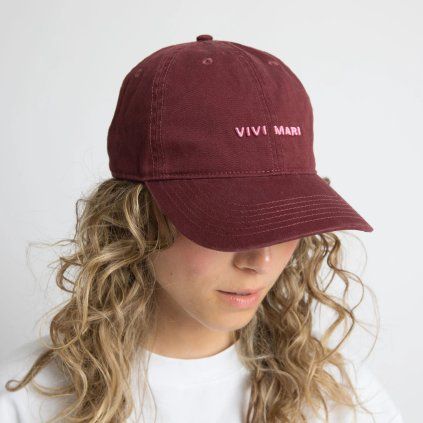 VIVI MARI Kšiltovka solid wine red/soft pink