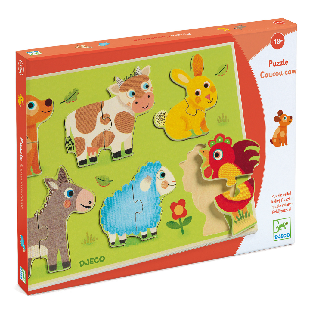 DJECO Dřevěné puzzle Na dvorku