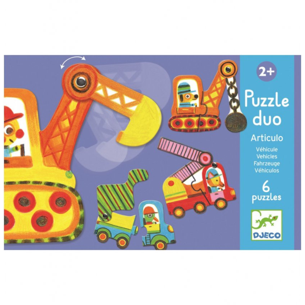 DJECO Duo puzzle Autíčka v pohybu