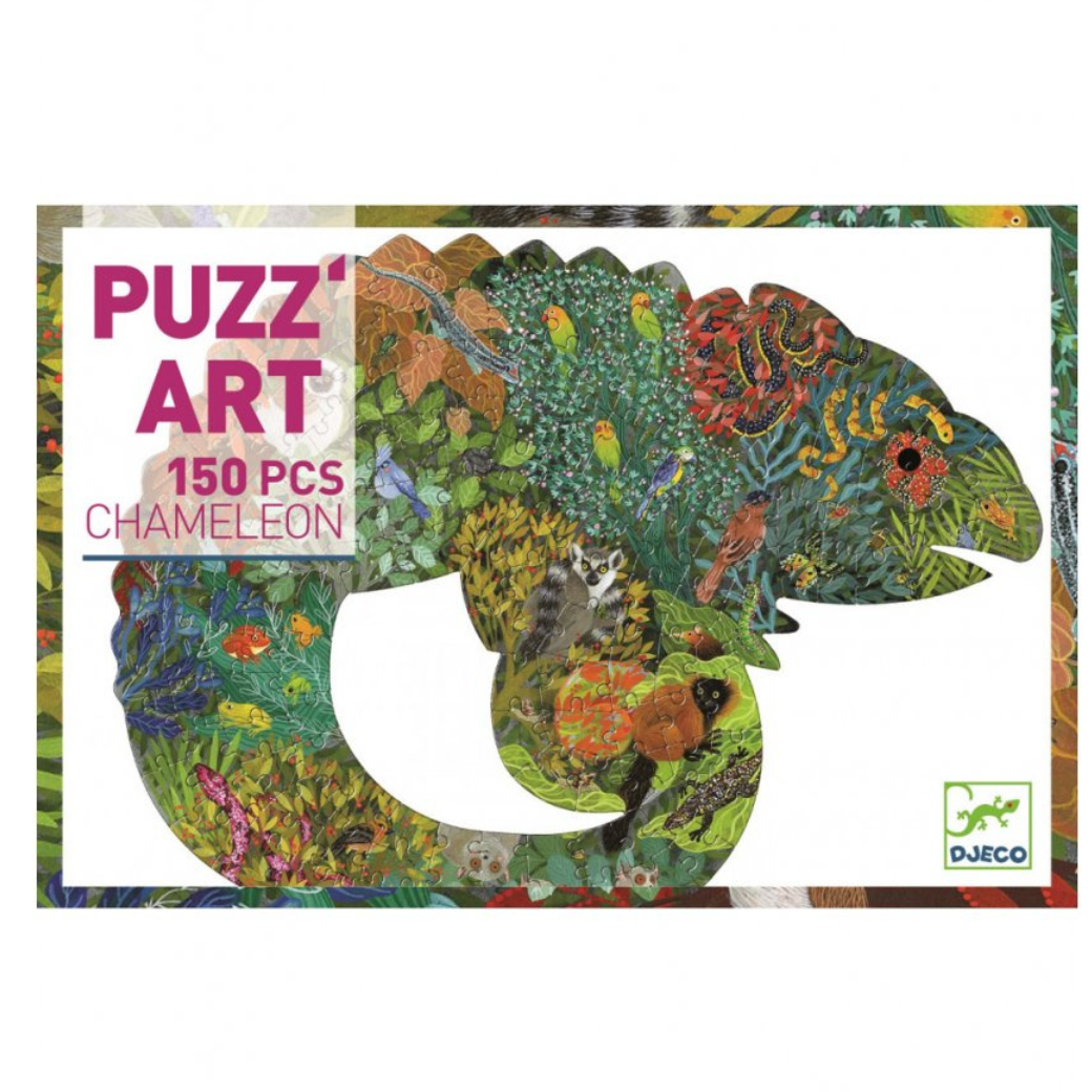 DJECO Obrysové puzzle Chameleon 150 dílků