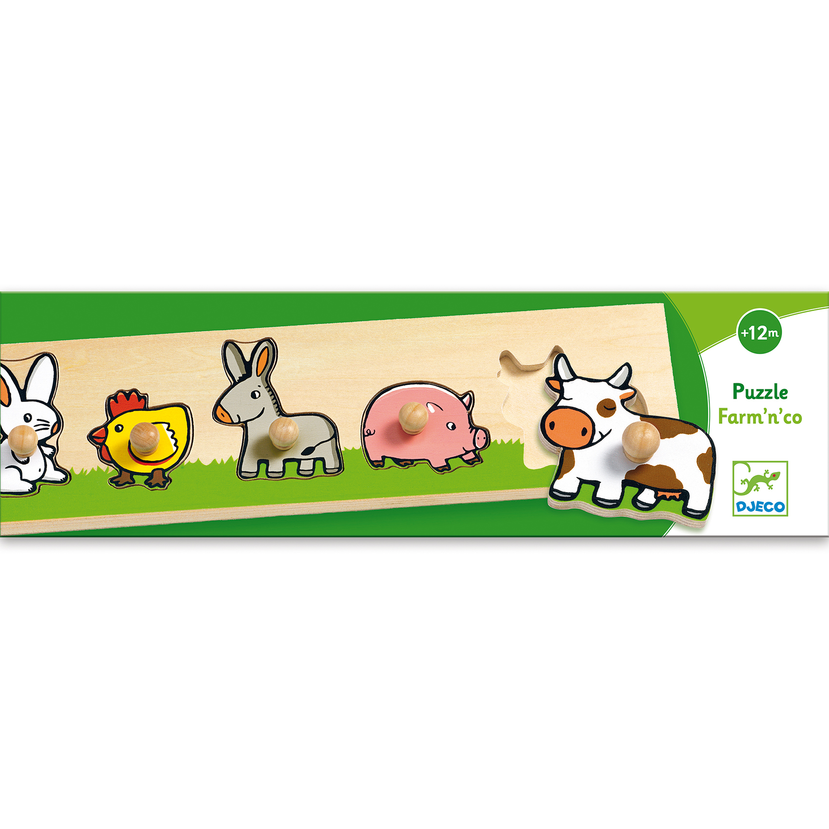 Jednoduché vkládací puzzle s úchytky Domácí zvířata