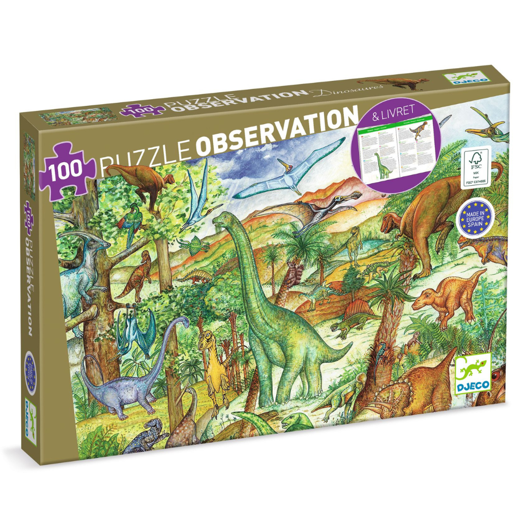 DJECO Obrázkové puzzle Dinosauři - 100 pcs