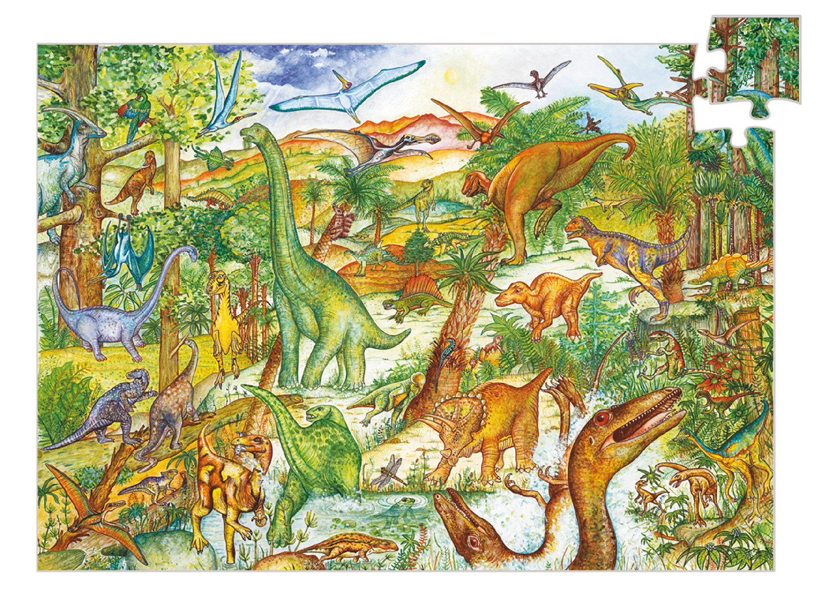 Djeco puzzle Dinosauři 100 dílků