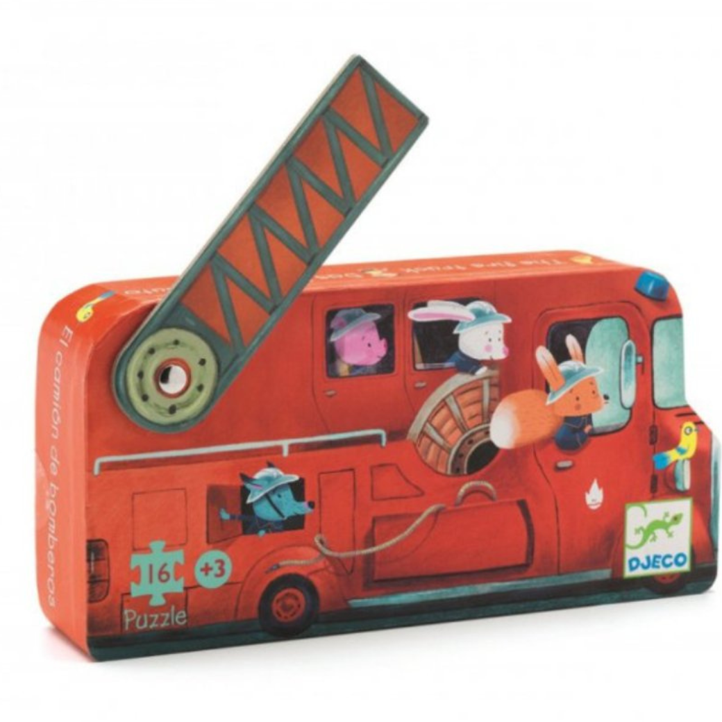 DJECO Puzzle Hasičské auto - 16 dílků