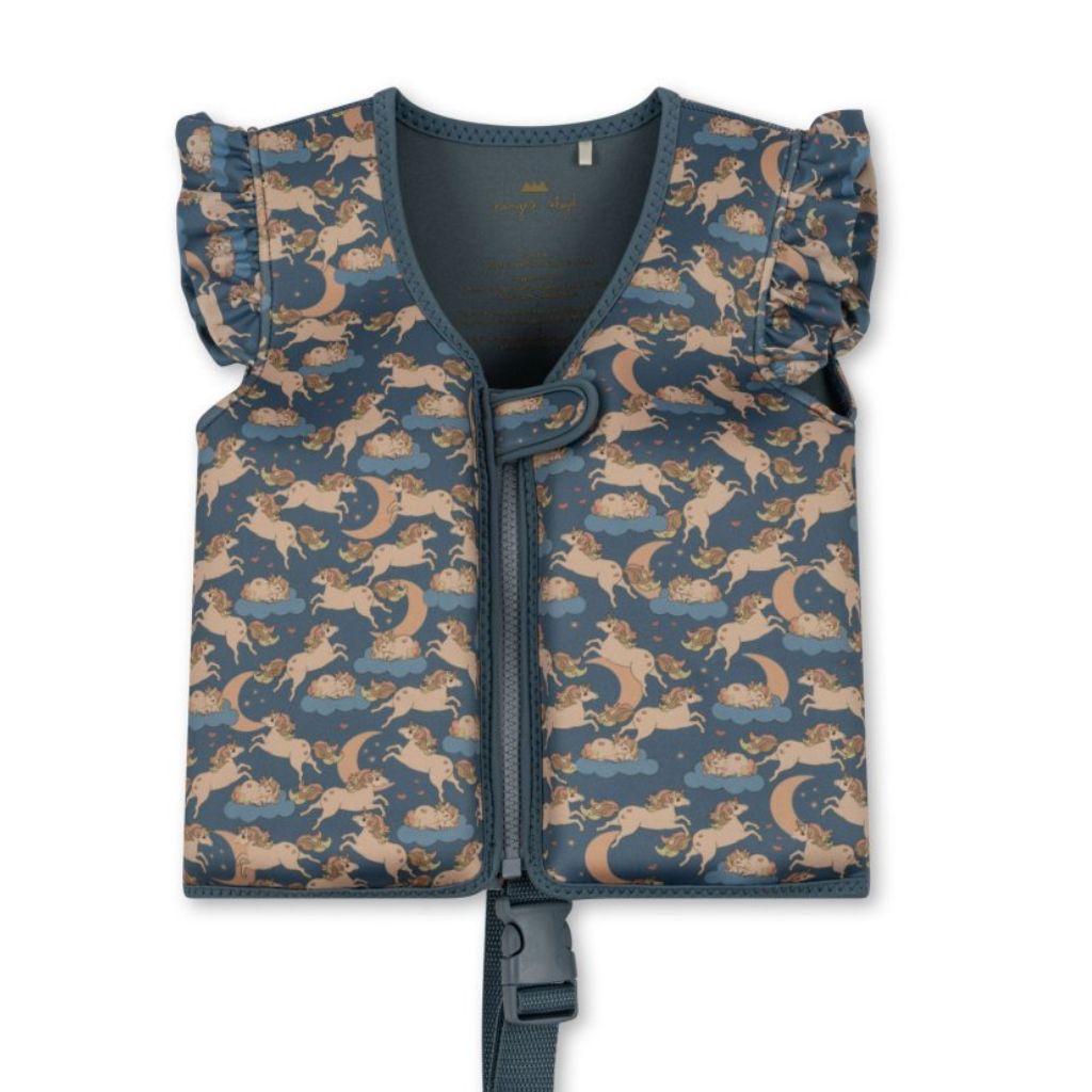 KONGES SLOJD Plovací vesta NEOPRENE FRILL - UNICORN BLUE Velikost: 4-6Y