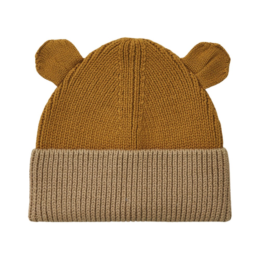 LIEWOOD Čepice s oušky Gina - Golden caramel oat mix Velikost: 9-12m