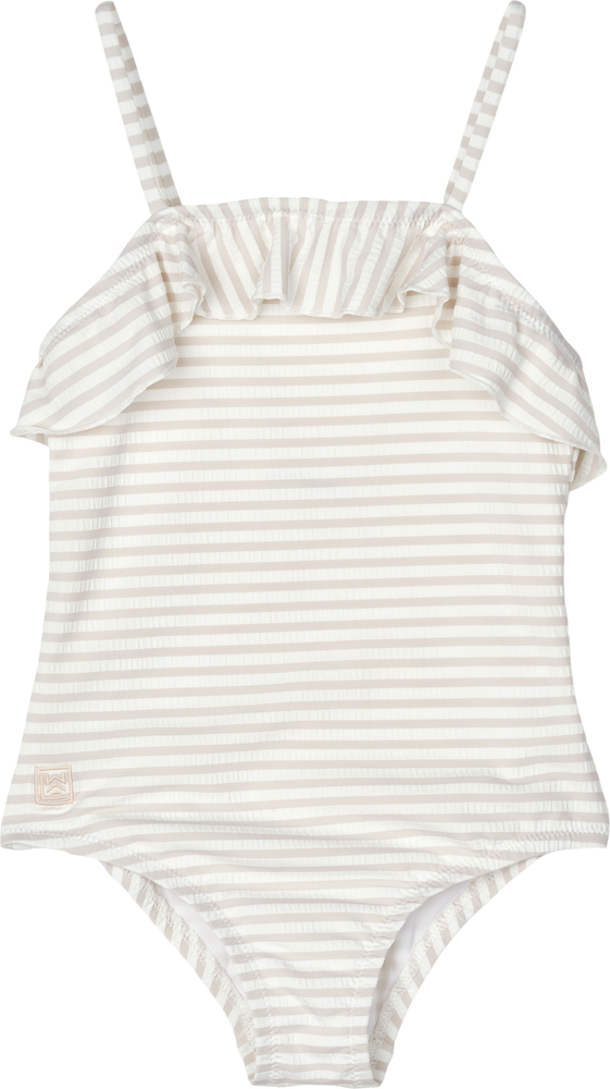 LIEWOOD Dívčí plavky Mauricette - stripes Crisp white/Sandy Velikost: 2y