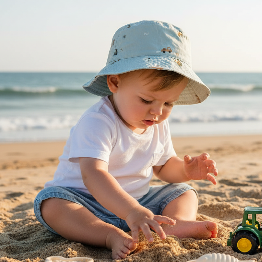 LIEWOOD Klobouček Damon - Vehicles/Dove blue Velikost: 9-12m