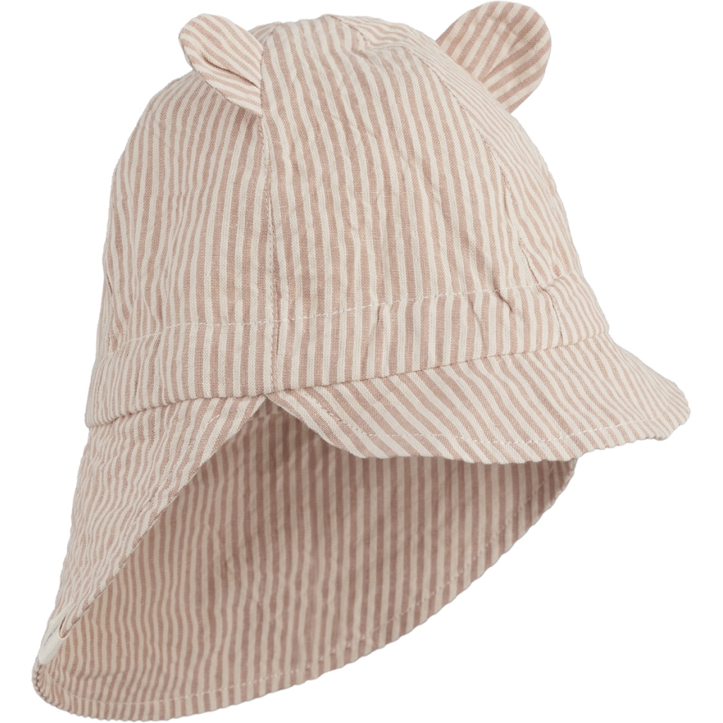 LIEWOOD Klobouček s oušky Gorm - Stripe: Tuscany rose/sandy Velikost: 6-9m