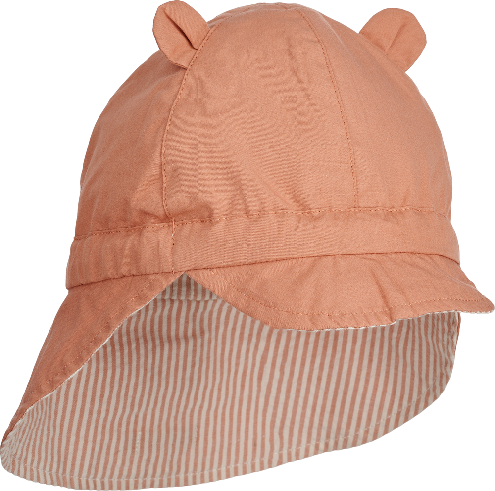 LIEWOOD Oboustranný klobouček Gorm - Stripe Tuscany rose/Sandy Velikost: 6-9m