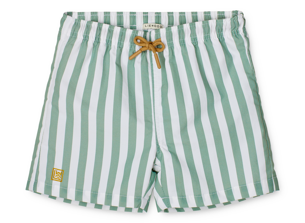 LIEWOOD Plavecké šortky Duke - Stripe Peppermint/Crisp white Velikost: 7y