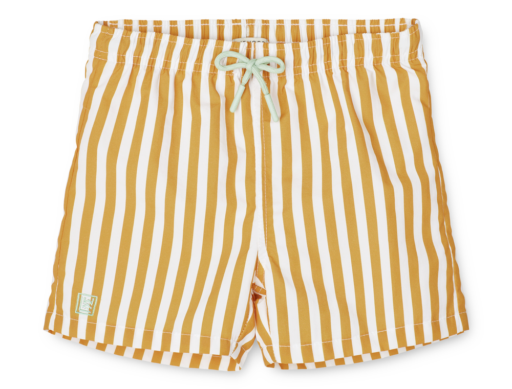 LIEWOOD Plavecké šortky Duke - Stripe Yellow mellow/White Velikost: 7y
