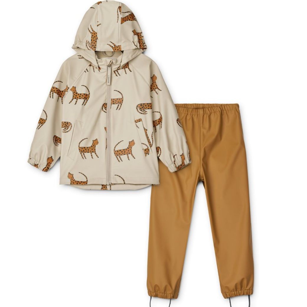 LIEWOOD Set do deště Moby - Leopard/Sandy Velikost: 4y