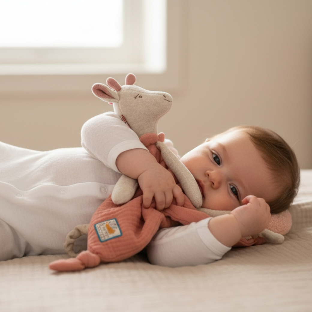 Mazlící šáteček s kousátkem žirafa Moulin Roty