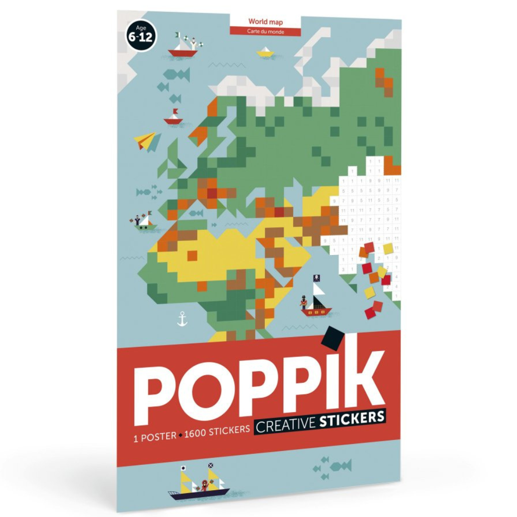 Levně POPPIK Samolepkový plakát Mapa světa