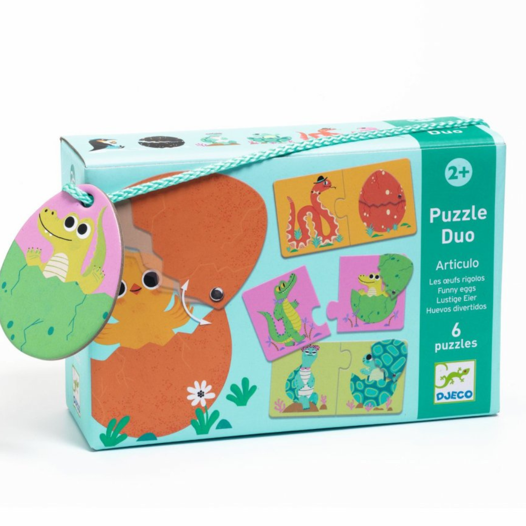 DJECO Puzzle Zábavná vajíčka 12x2 dílků