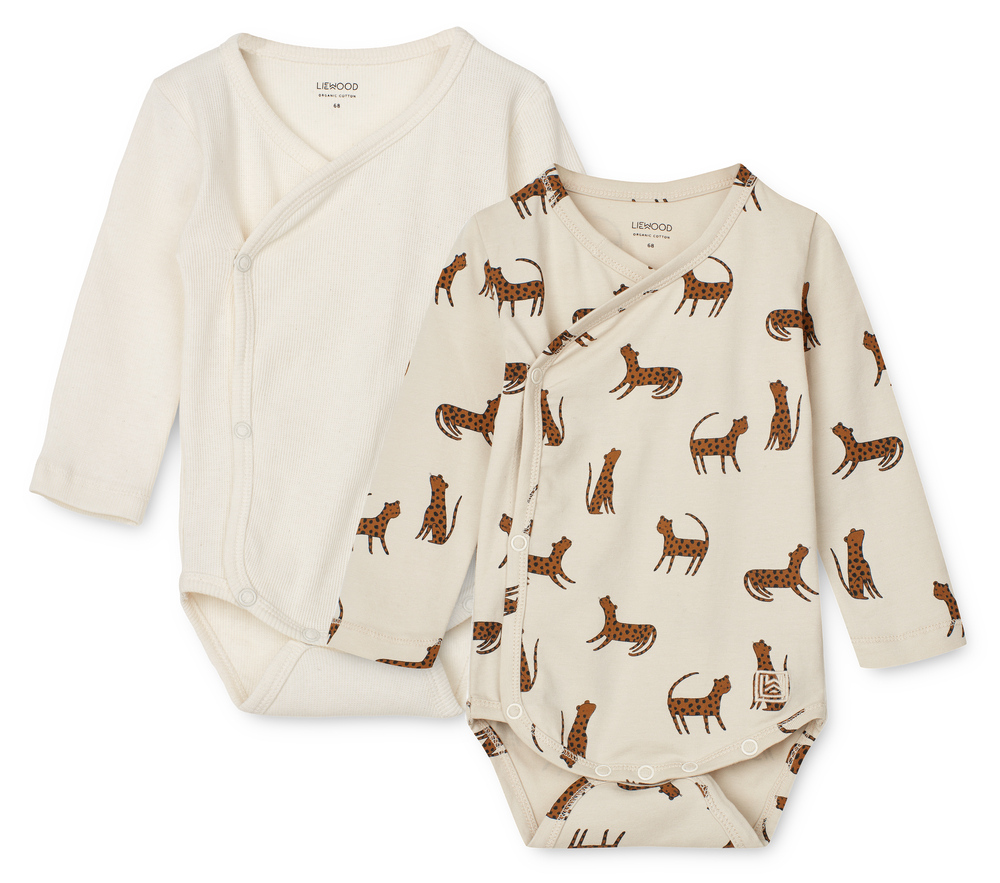 LIEWOOD Set body Hali - Leopard sandy/Creme de la creme Velikost: 9m