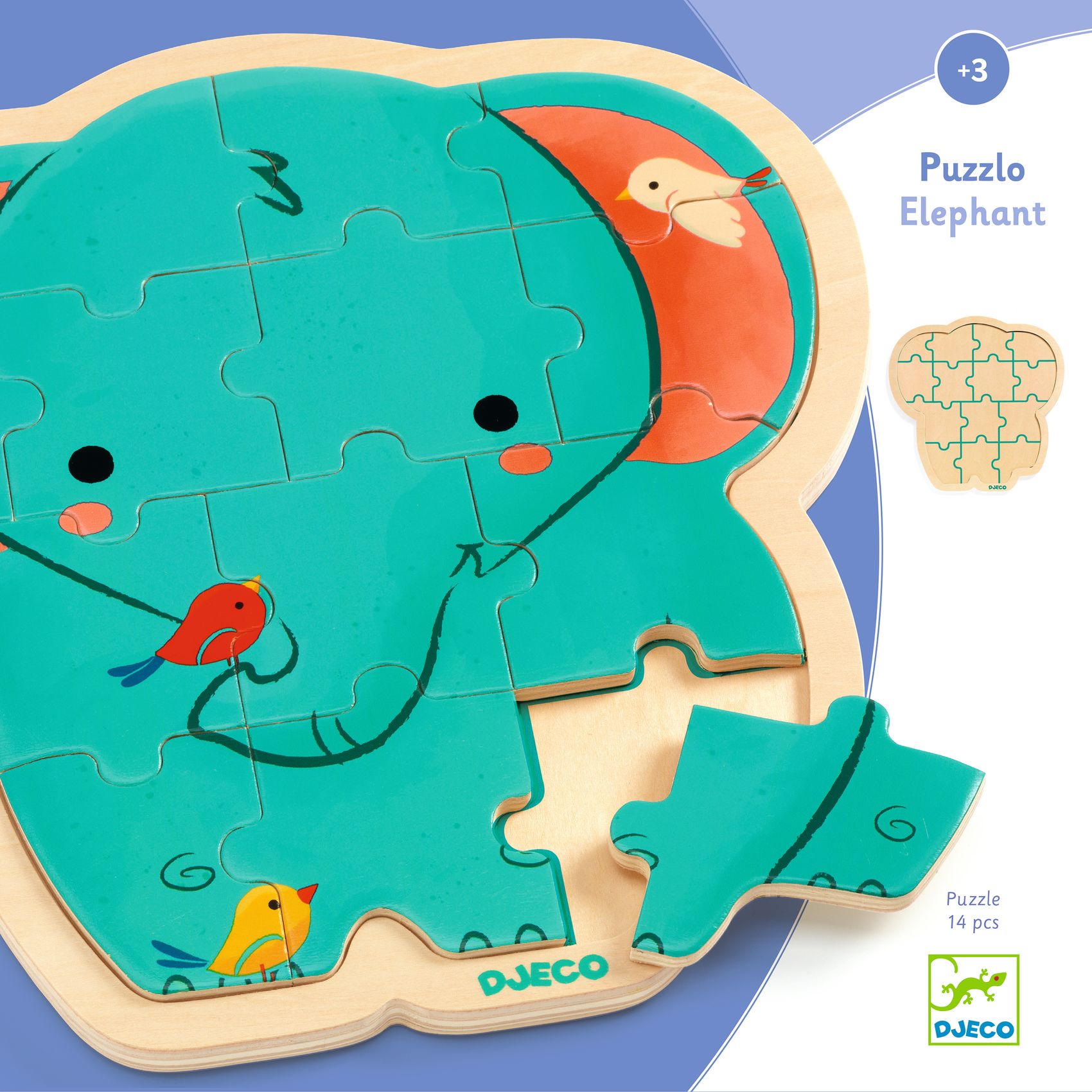 DJECO Dřevěné puzzle Slon