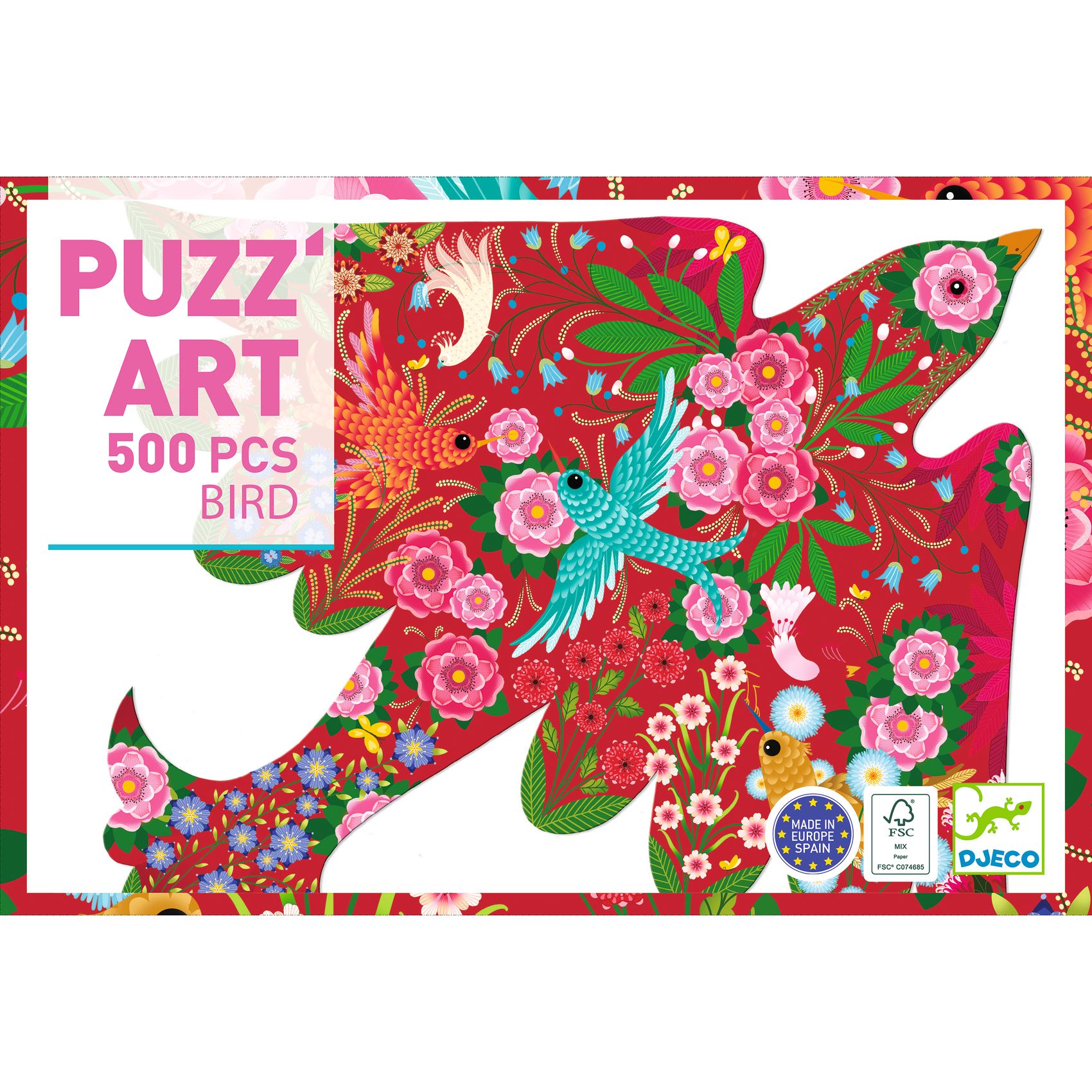 DJECO Obrysové puzzle Ptáček 500 dílků
