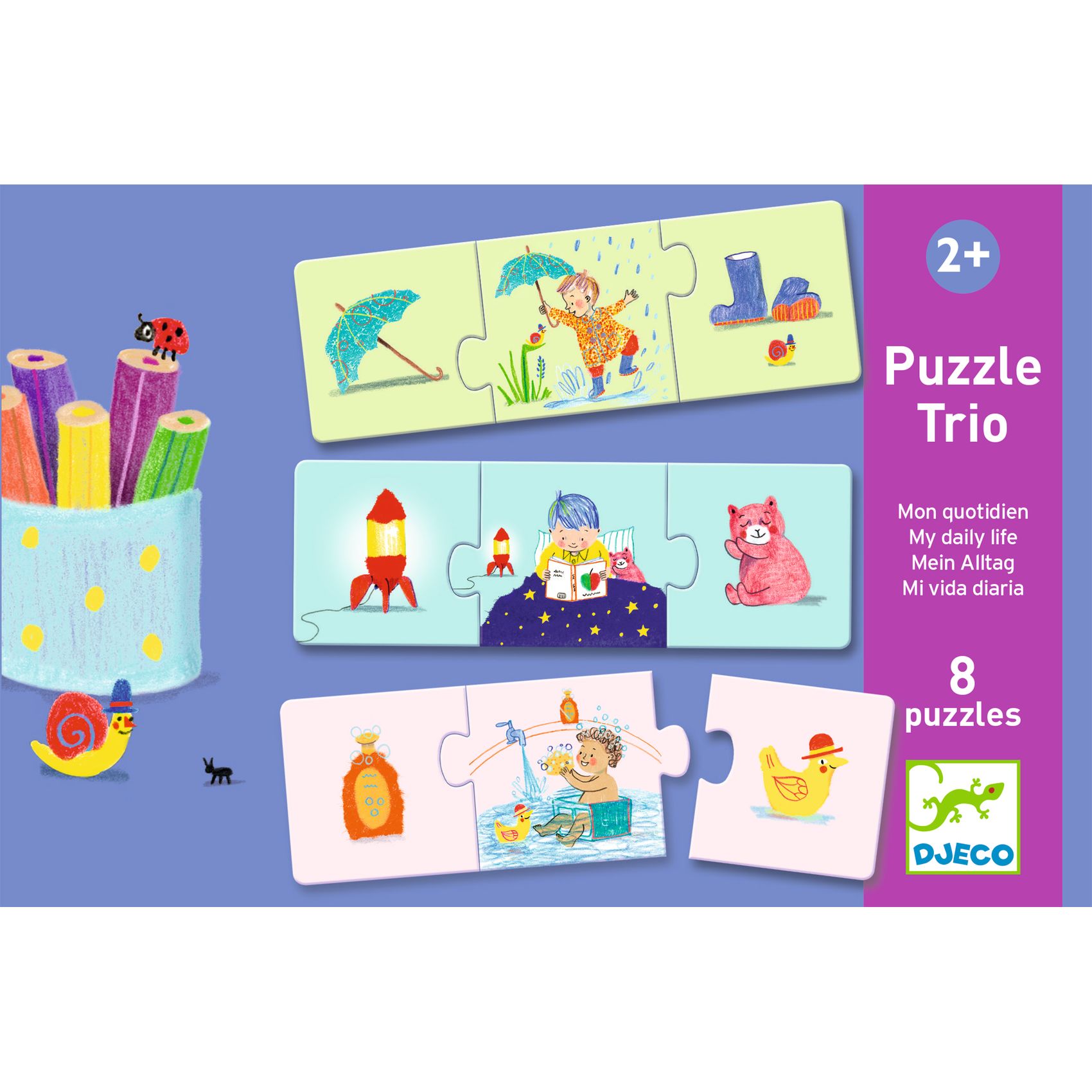 DJECO Puzzle Trio Můj den 8x3 dílků
