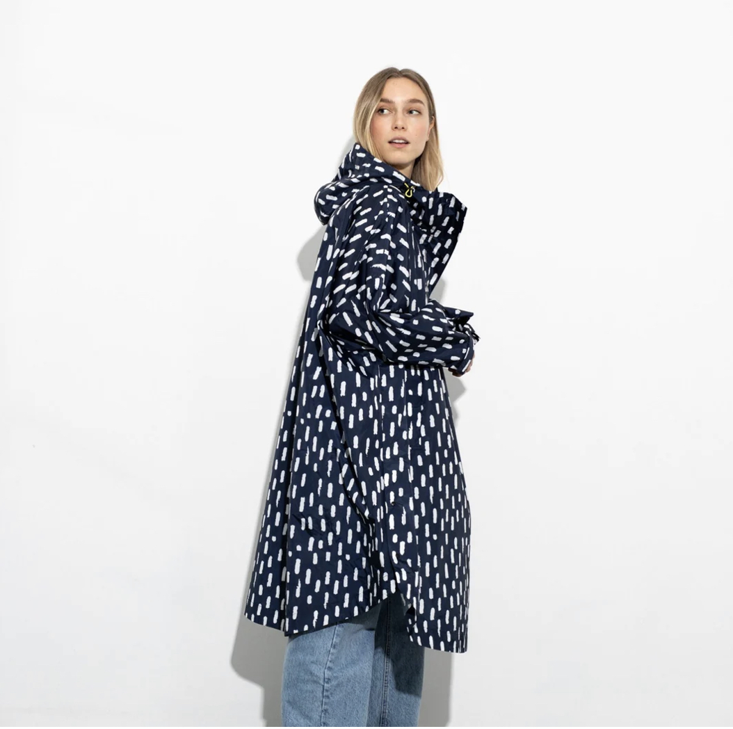 VIVI MARI Kabát do deště Drops navy/white