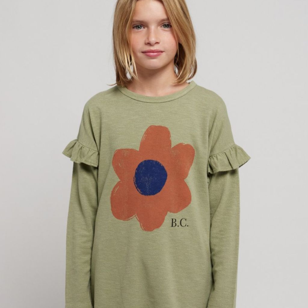BOBO CHOSES Triko - Big Flower ruffle Velikost: 6-7y