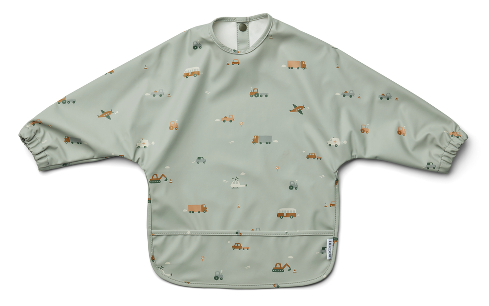 LIEWOOD Merle bryndák s rukávy - Bib Vehicles/dove blue mix