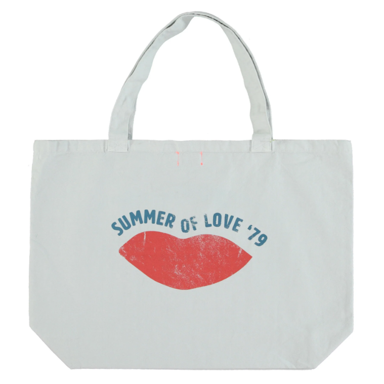 SISTERS DEPARTMENT XL Taška Grey w/ "lips" print
