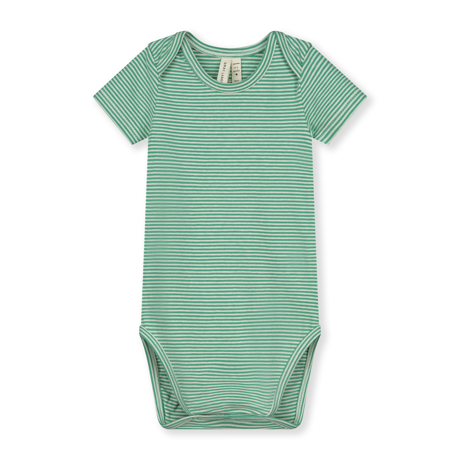GRAY LABEL Body pro miminka GOTS /  Bright Green - Cream Velikost: 18-24M