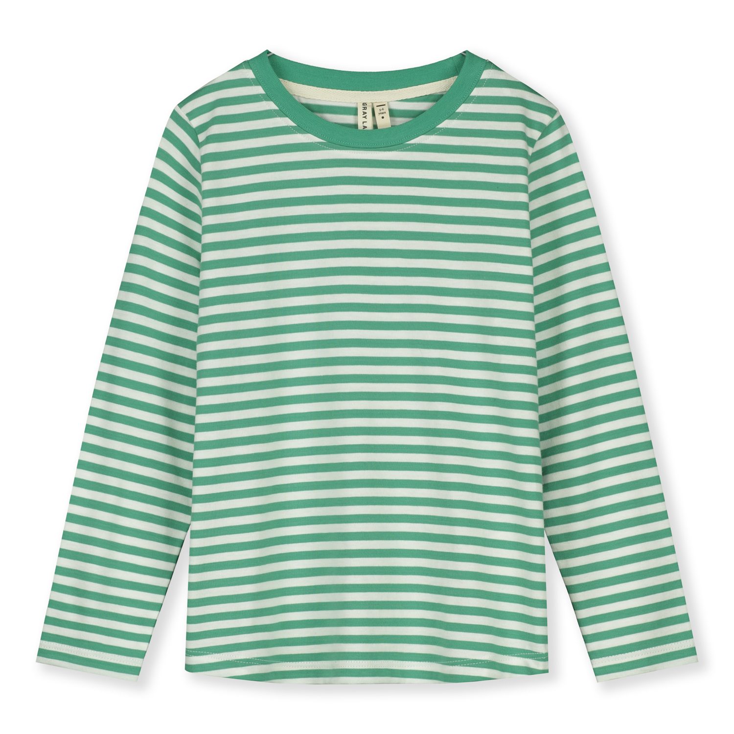 GRAY LABEL Triko L/S - GOTS / Bright Green - Off White Velikost: 9-10Y