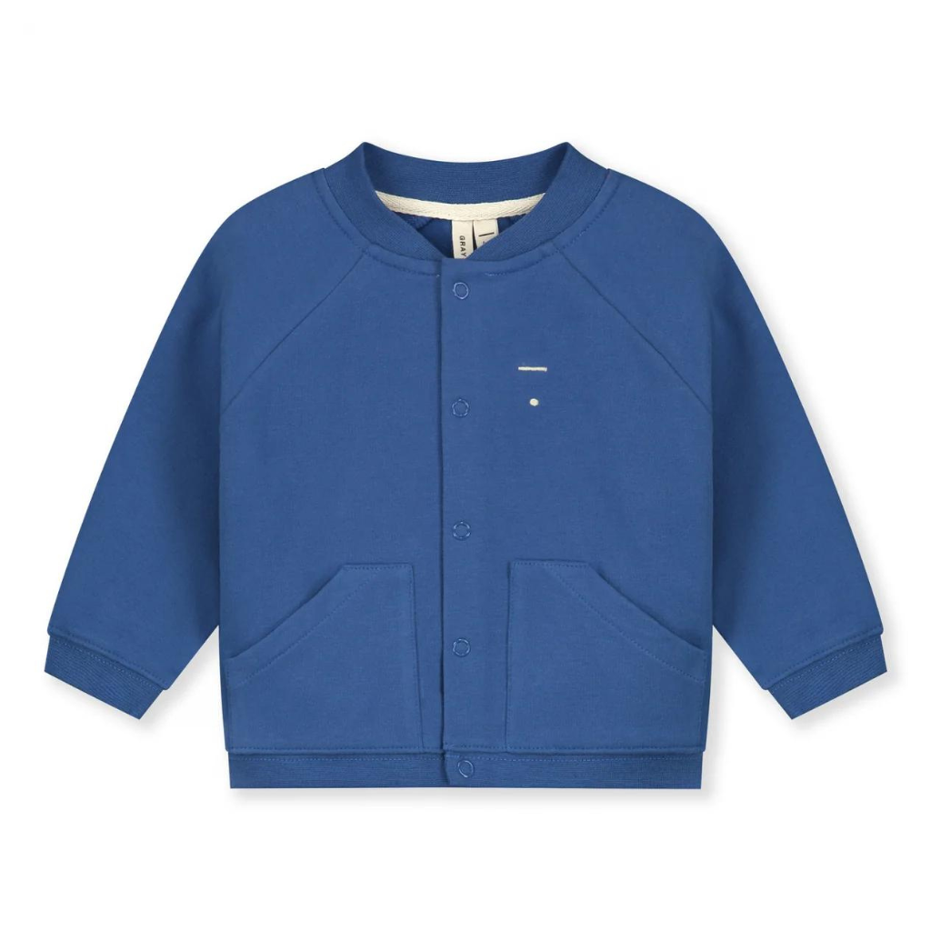 GRAY LABEL Baseball kardigan pro miminka GOTS - Blue Moon Velikost: 3-6m