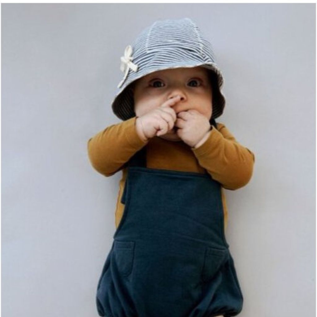 GRAY LABEL Klobouk Blue grey - cream Velikost: 1-2y