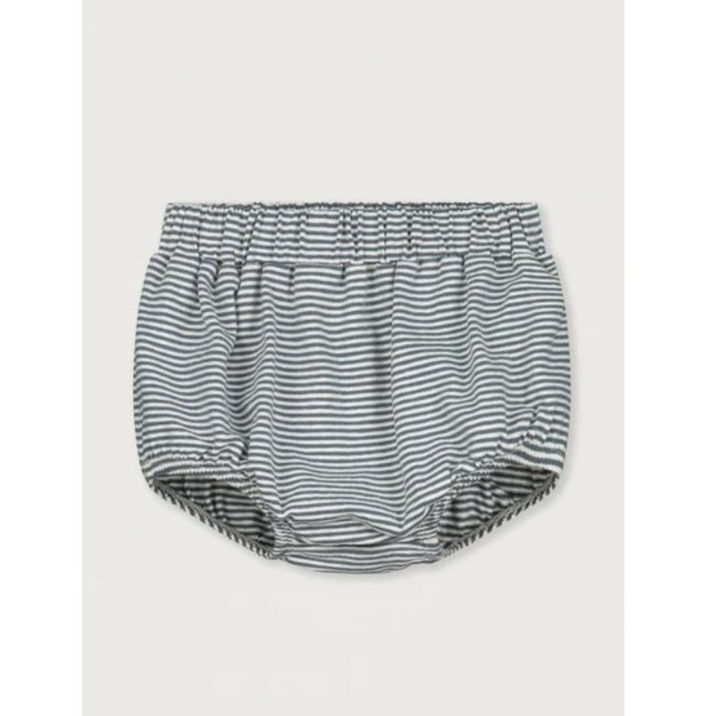 GRAY LABEL Dětské kalhotky Bloomer GOTS - Blue Grey - Cream Velikost: 0-3m