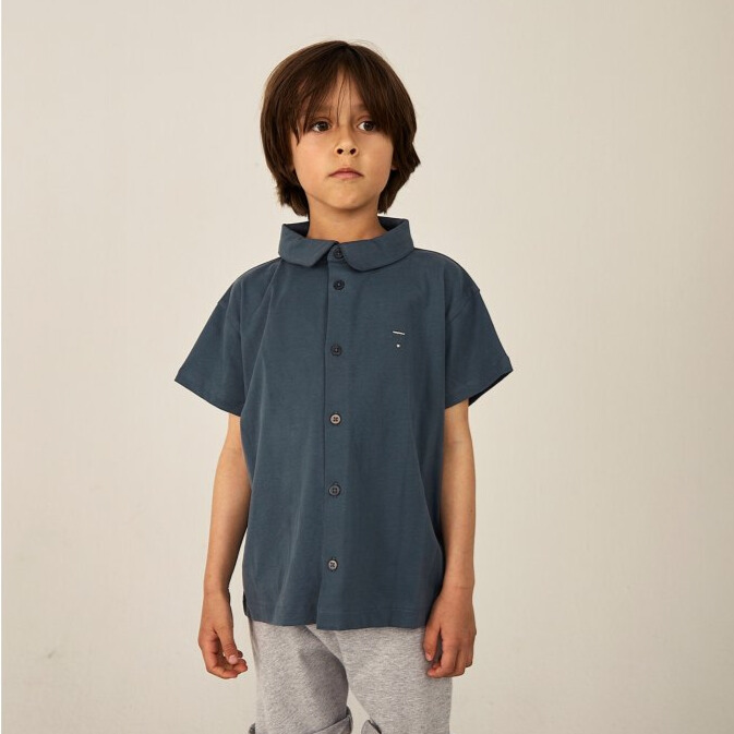 GRAY LABEL Triko s límečkem  GOTS Blue Grey Velikost: 2-3y