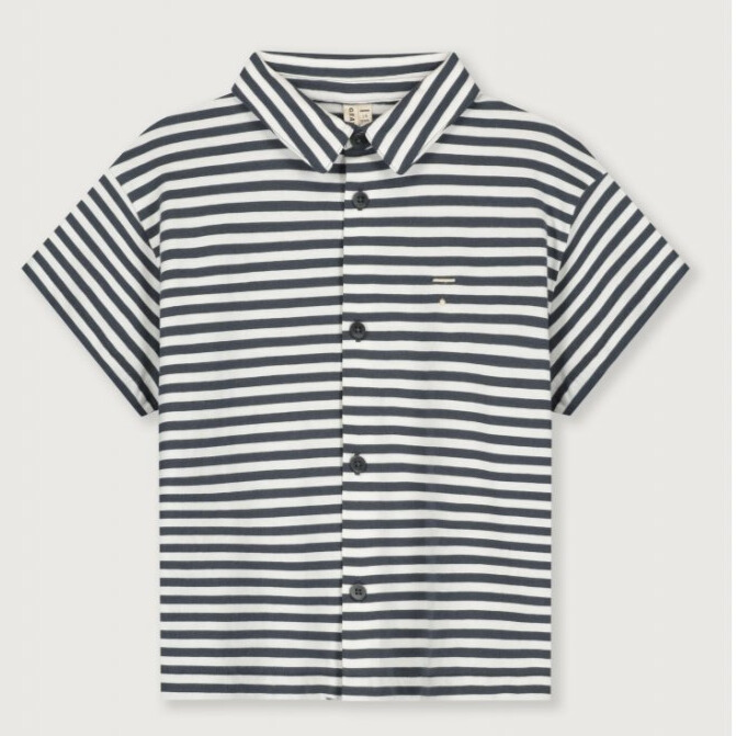 GRAY LABEL Triko s límečkem GOTS Blue Grey - Off White Velikost: 3-4y