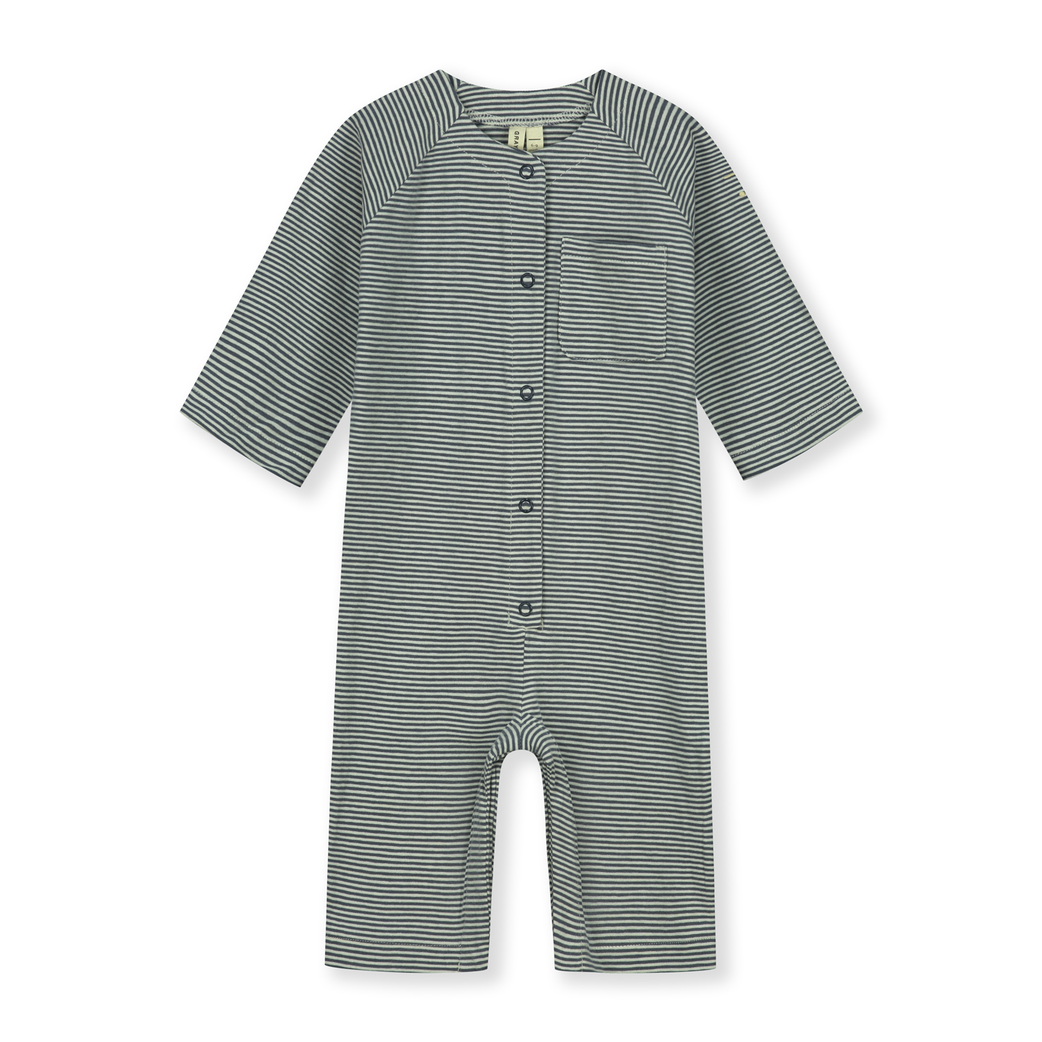 GRAY LABEL Overalek GOTS / Blue Grey - Cream Velikost: 12-18m