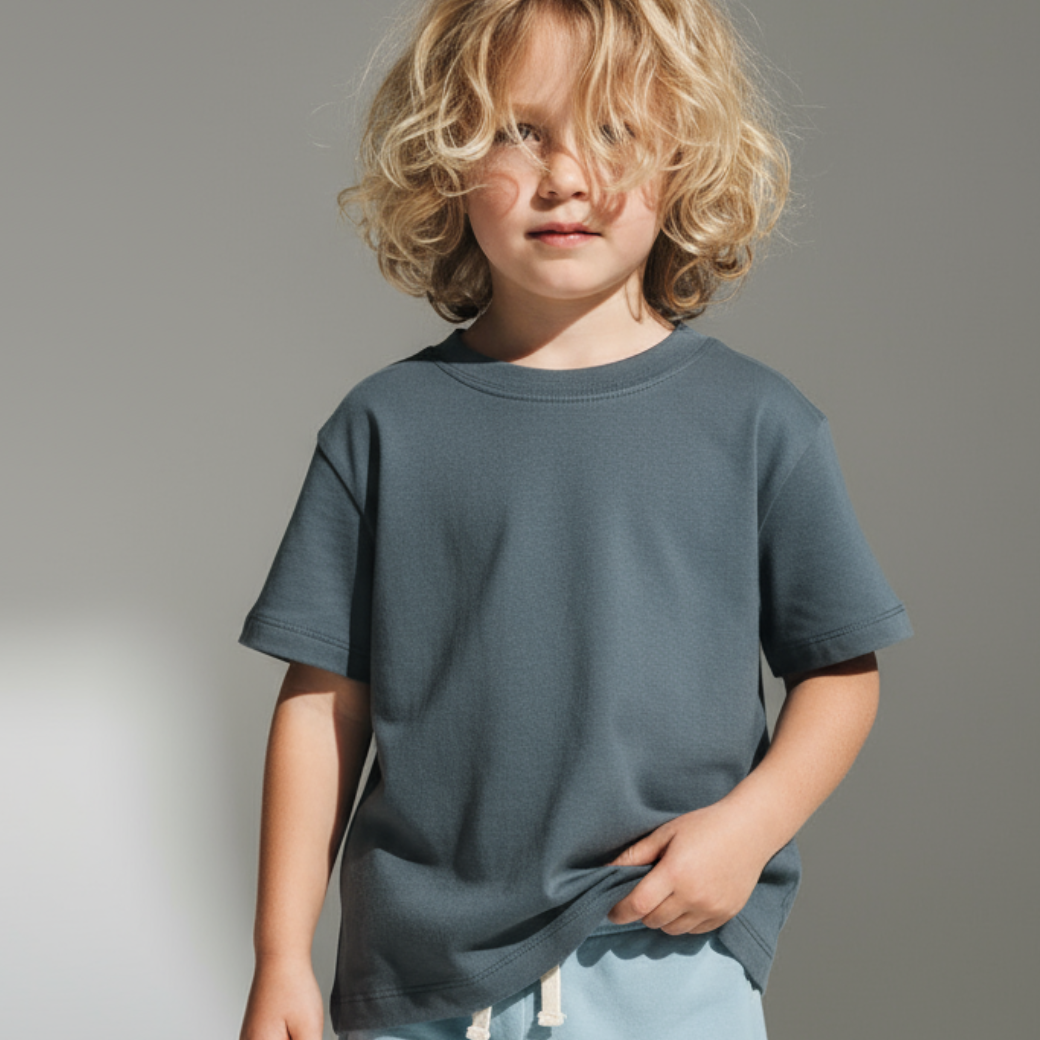 GRAY LABEL Oversized triko GOTS - Blue Grey Velikost: 7-8Y