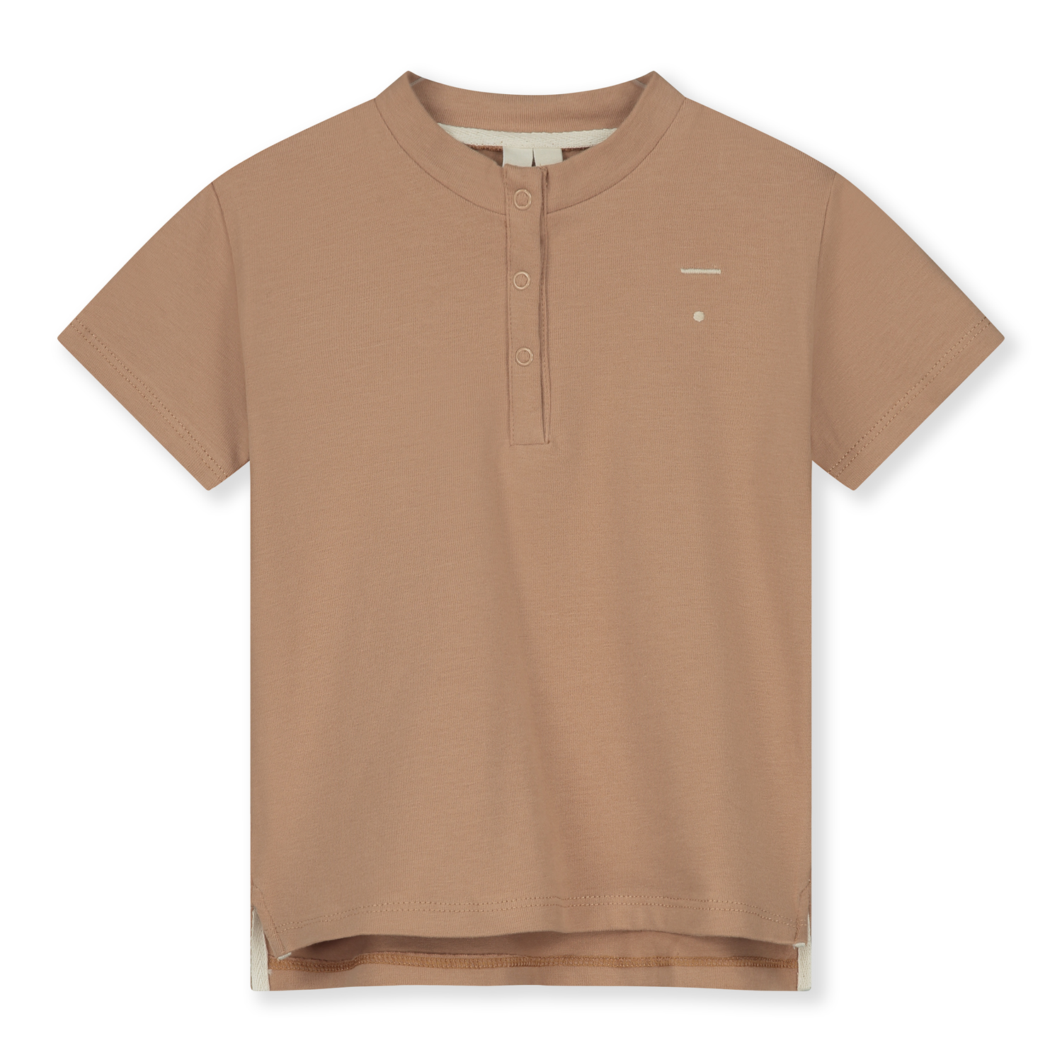 GRAY LABEL Baby Triko S/S Henley GOTS -  Biscuit Velikost: 6-9m